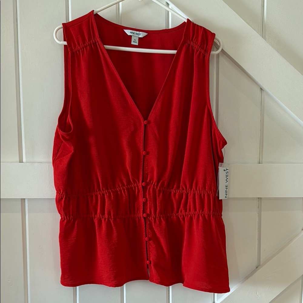Nine West Scarlet Button-Front Tank Top